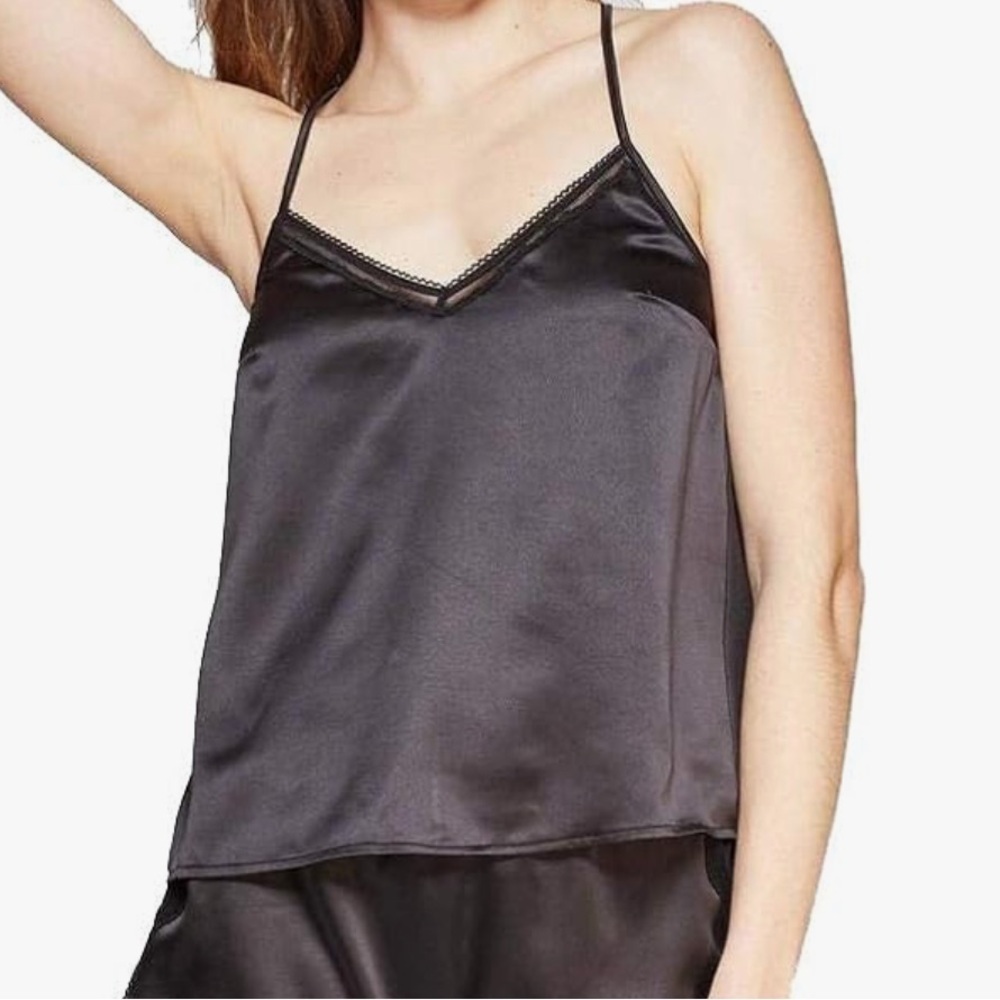 NWT Auden Black Sheer Chemise Tank Top‎